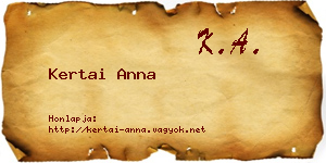 Kertai Anna névjegykártya