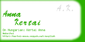 anna kertai business card